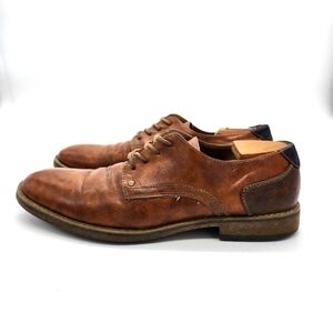 Varese Nick Men's Lace Up Plain Toe Oxford Shoes Size 11 Brown